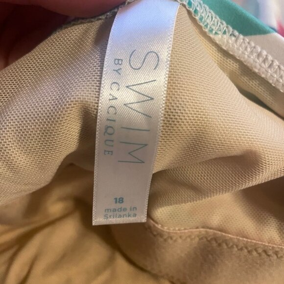 Cacique Swim Multicolor Tropical One Piece Swimsuit 18W Beach Vacation Resort - Picture 7 of 7